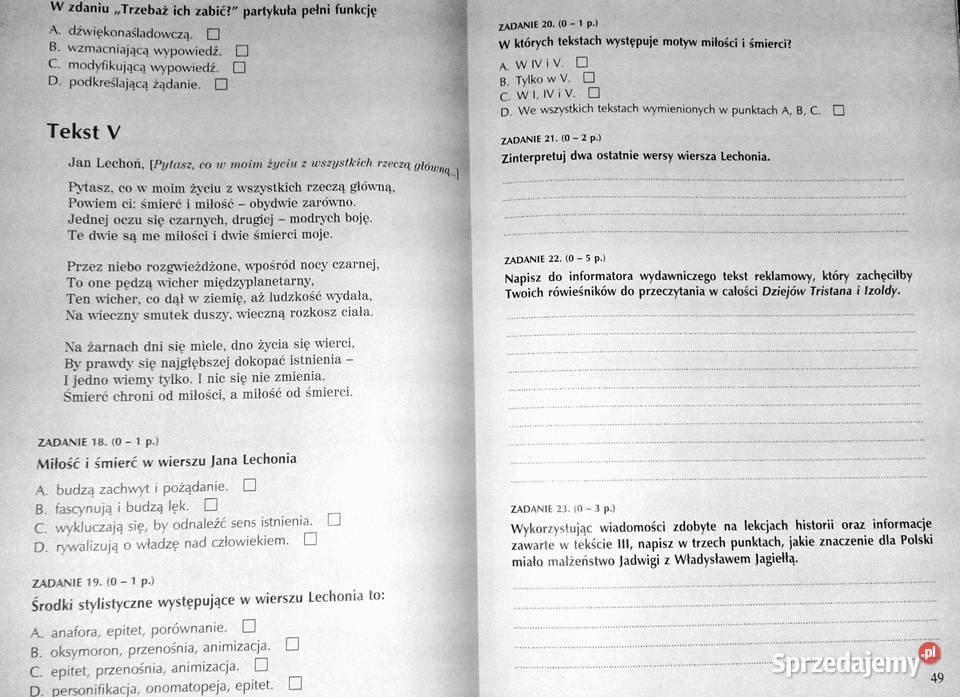 Testy gimnazjalisty Egzamin humanistyczny Chełm