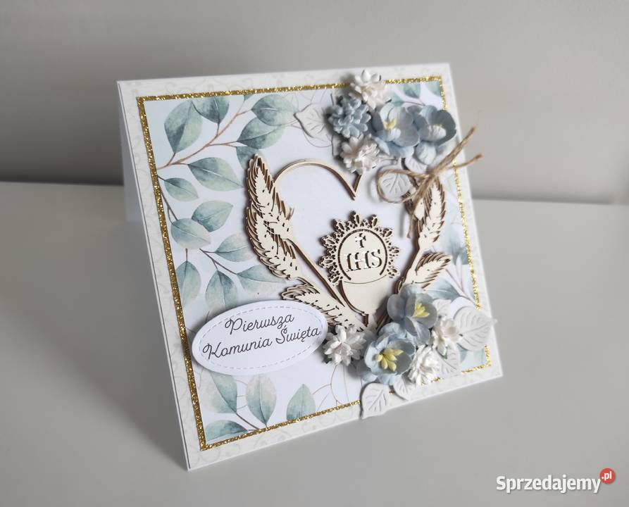 Kartka ręcznie robiona na Komunię Świętą w Łódź sprzedam