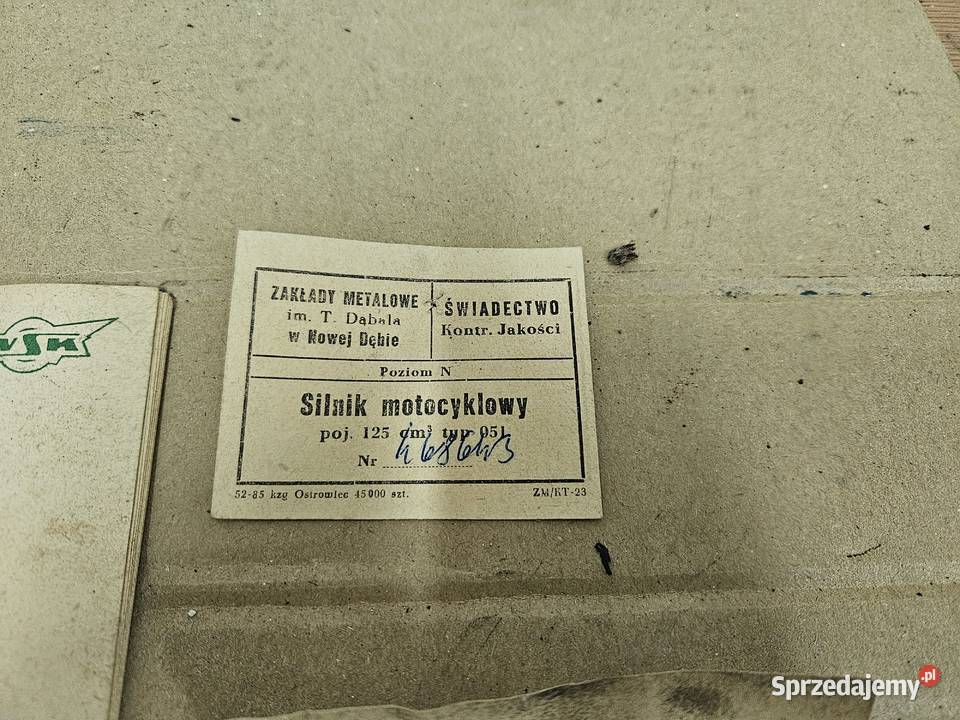 Świadectwo kontroli jakości Wsk 125 Książka Pozostałe Kłodawa