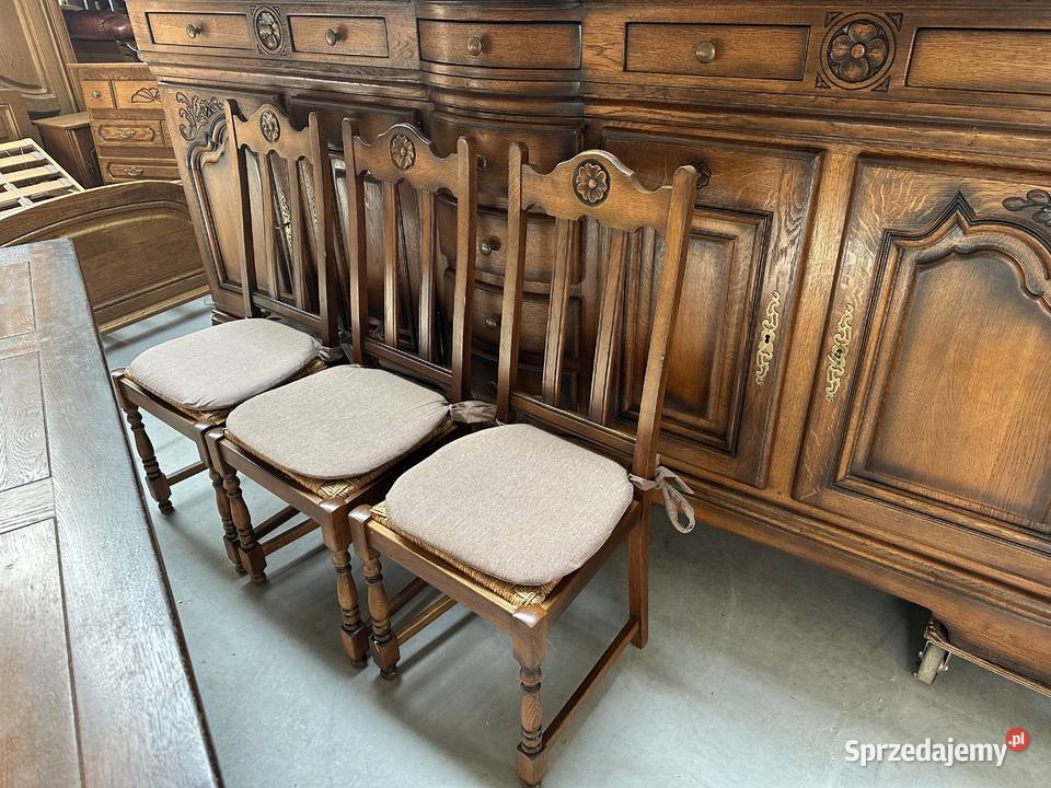 Masywny dębowy zestaw 100 lite drewno komoda Sławoszewek