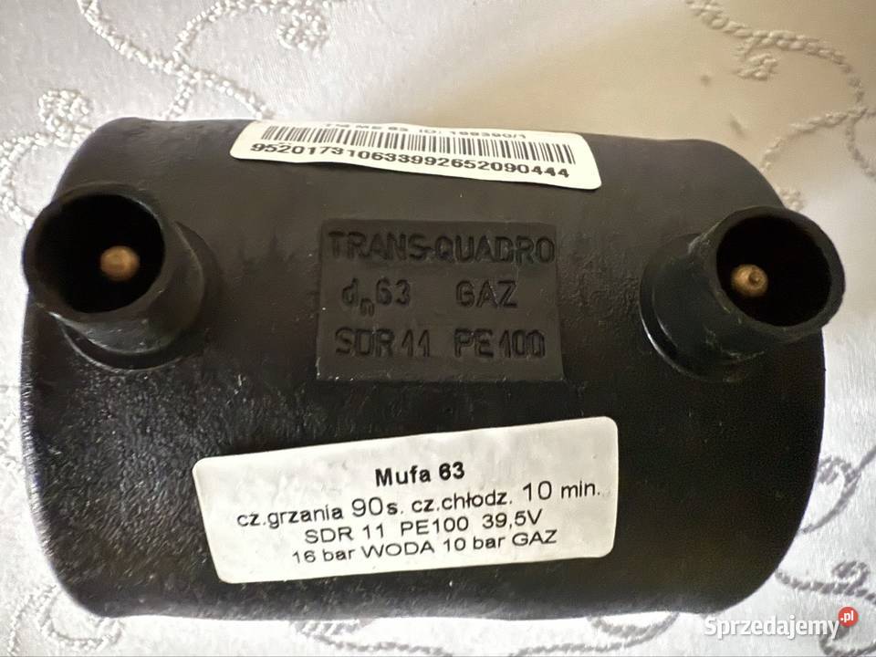 Mufa Elektrooporowa 63mm SDR 11 PE100 395V Woda