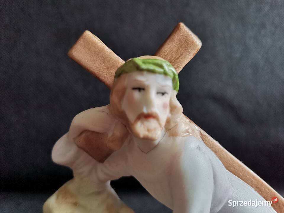 Stara przedwojenna figurka Jezus pod Krzyżem śląskie Katowice