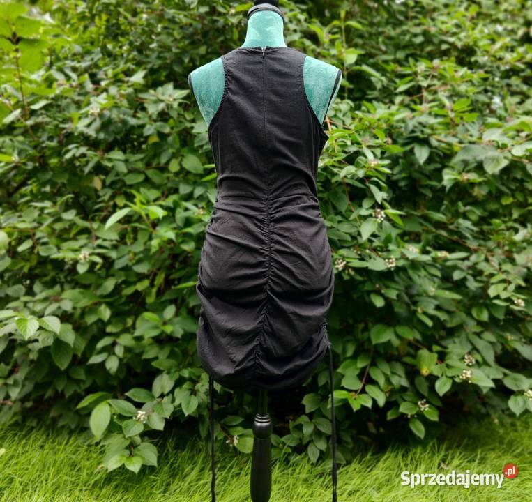 Czarna sukienka Nelly 42 XL 40 L bawełna czerń Szczecin