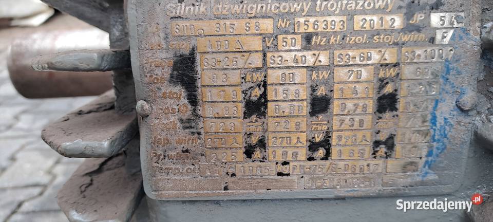 Silnik elektryczny pierścieniowy Sudg 315 Silnik Poznachowice Dolne