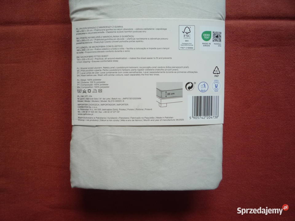 Smukee Beżowe Prześcieradło z gumką 160x200x25 sprzedam