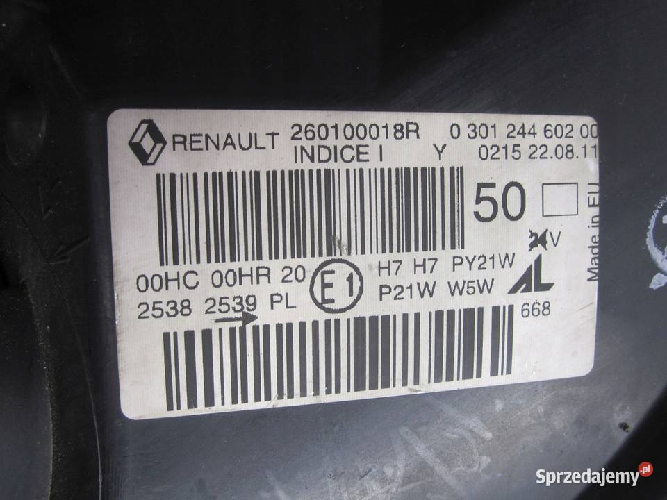 RENAULT MEGANE III 11r lampa prawa przód Kielce