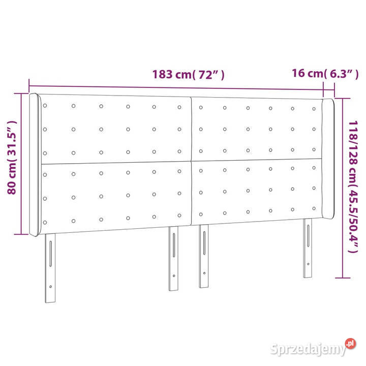 Zagłówek do łóżka z LED jasnoszary 183x16x118128 Ramy i stelaże Warszawa