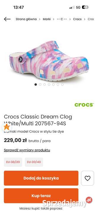 Chodaki dziecięce Crocs Classic Dream Clog J2 r Crocs Łódź