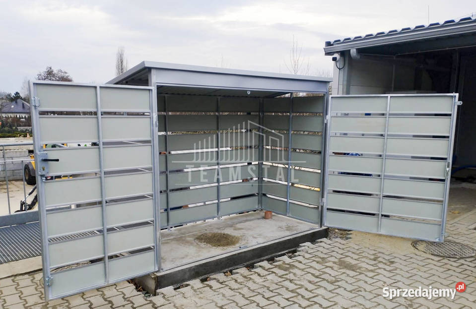 Wiata śmietnikowa spad tył 24x12m Srebrny