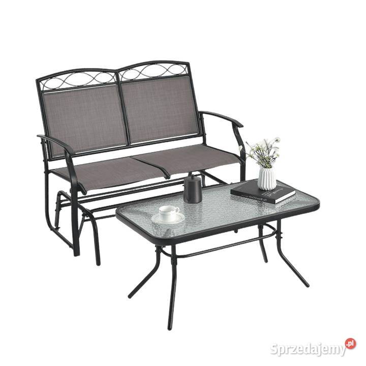 Ławka ogrodowa szklany stolik