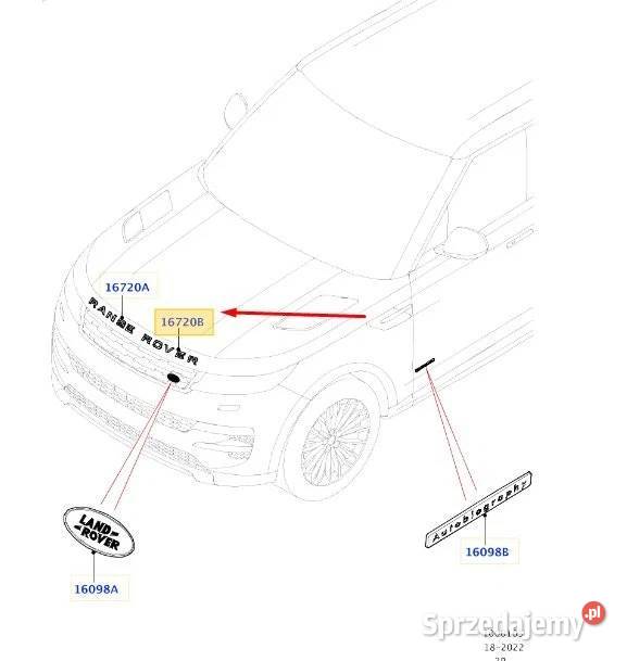 Emblemat znaczek Range Rover na maskę NOWY Zagórowa sprzedam