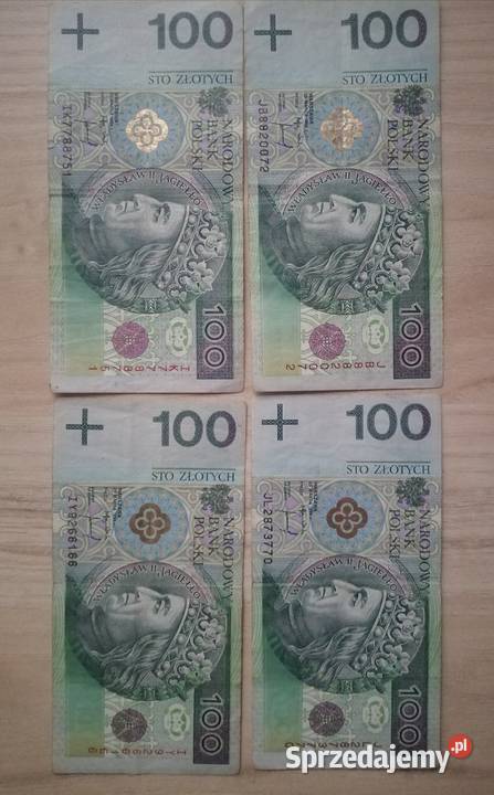 Banknot Banknoty 100zl z 1994r ciekawe numery Bytom