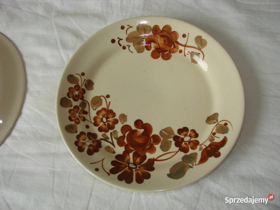 Włocławek fajansowy talerz obiadowy PRL Pruszcz Gdański