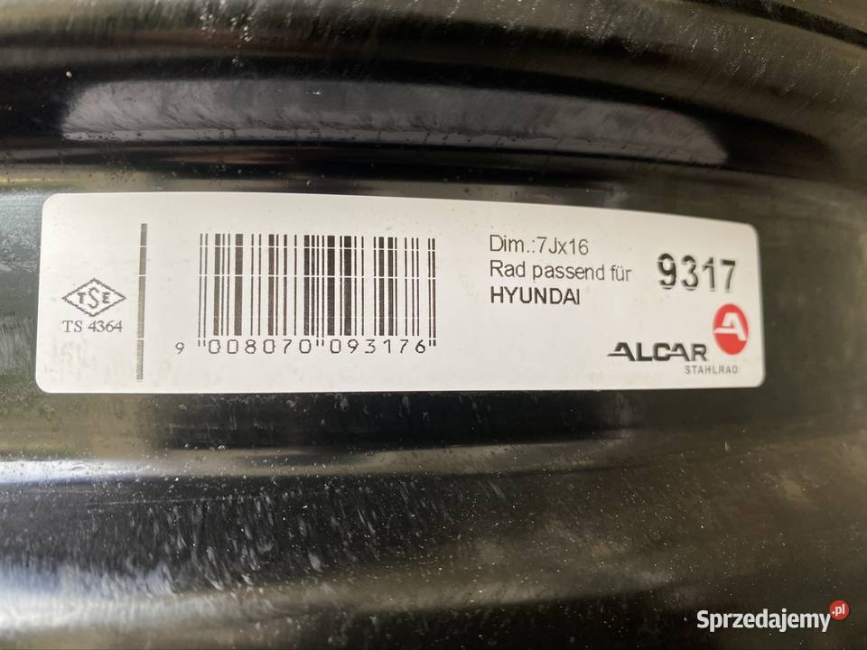 Nowe felgi czujniki Hyundai Kia Honda 16 5x1143 stalowe Samochodowe Zator sprzedam