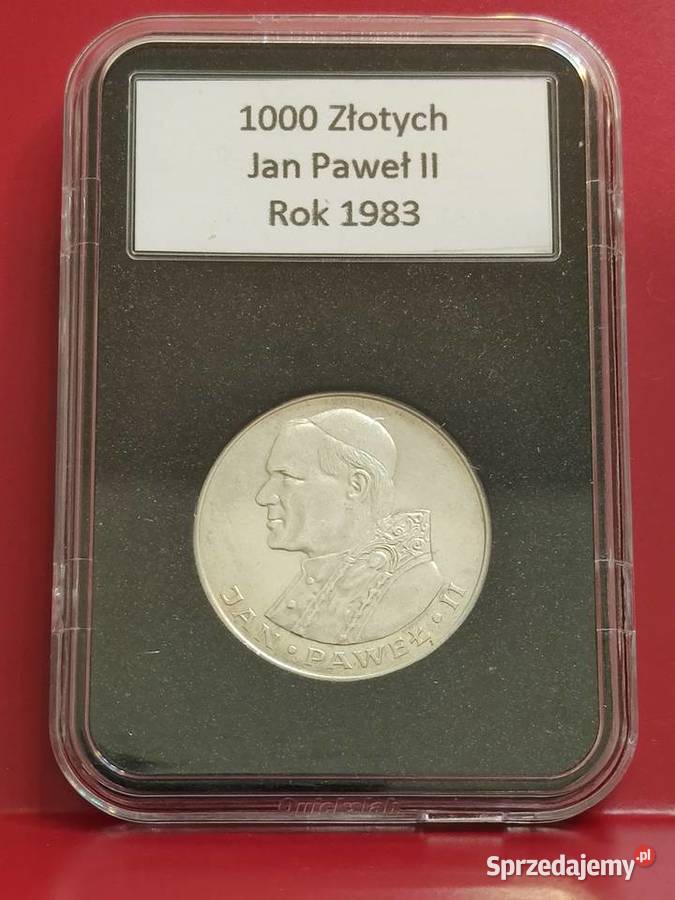 1000 Jan Paweł ll 1983r srebro w slabie Lębork