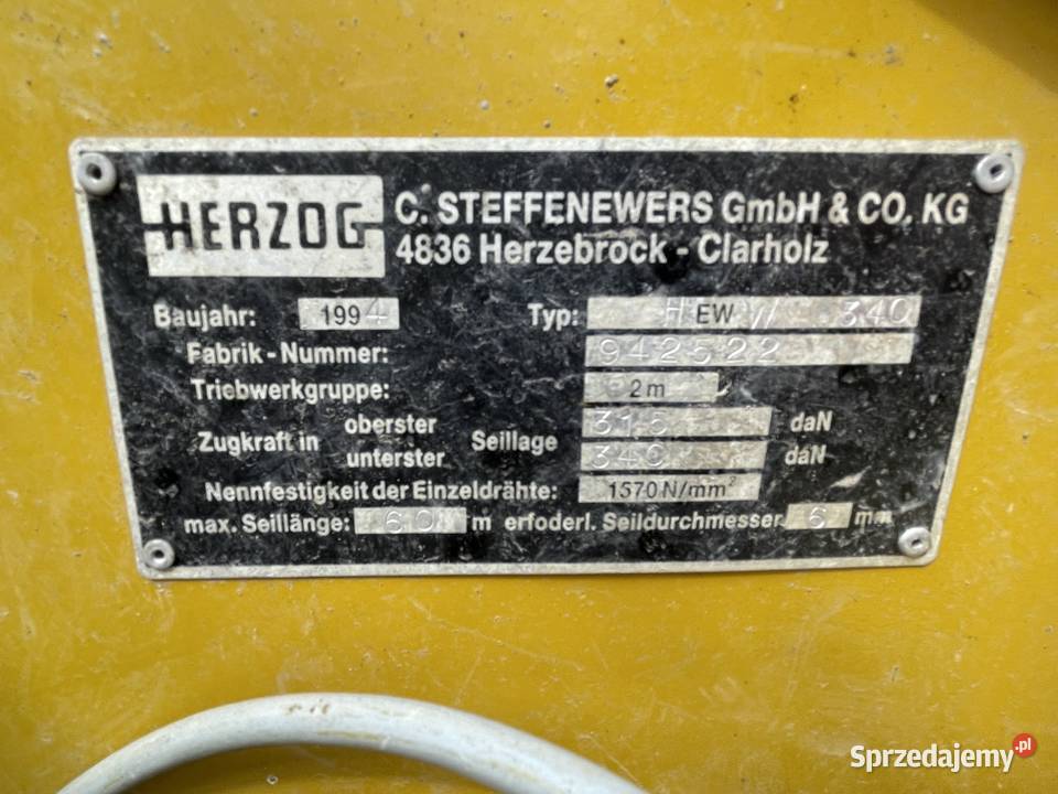 Winda Budowlana wyciąg HERZOG Junior 200 HD Ślesin