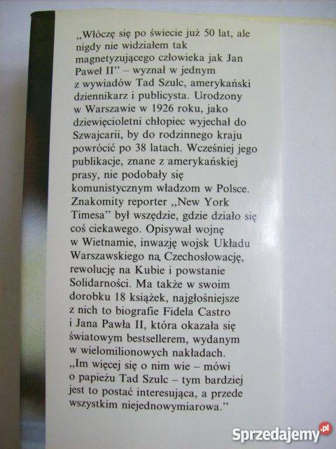 Jan Paweł II Tad Szulc wartka i intersująca