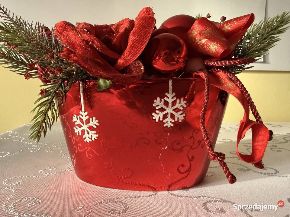 Stroik Bożonarodzeniowy Czerwony z Różami i Boże Narodzenie Czerwionka-Leszczyny