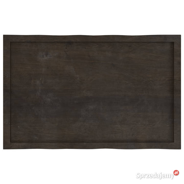 Blat ciemnobrązowy 100x60x26 drewno z naturalną Warszawa