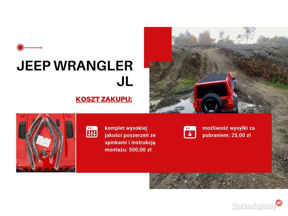 Listwy poszerzające nadkola poszerzenia Jeep osobowe małopolskie Chrzanów