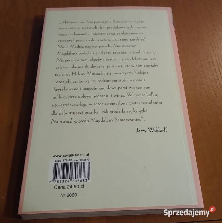 Na ustach grzechu powieść z życia wyższych sfer literatura piękna - proza polska