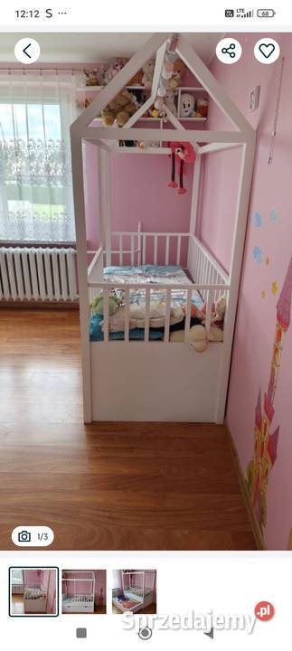 Łóżko drewniane z szufladą i dodatkowym miejscem Jastrzębie-Zdrój sprzedam