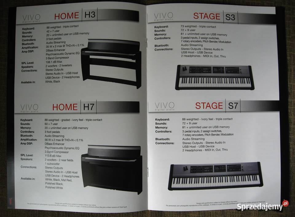 Dexibell VIVO digital piano catalog katalog sprzedam
