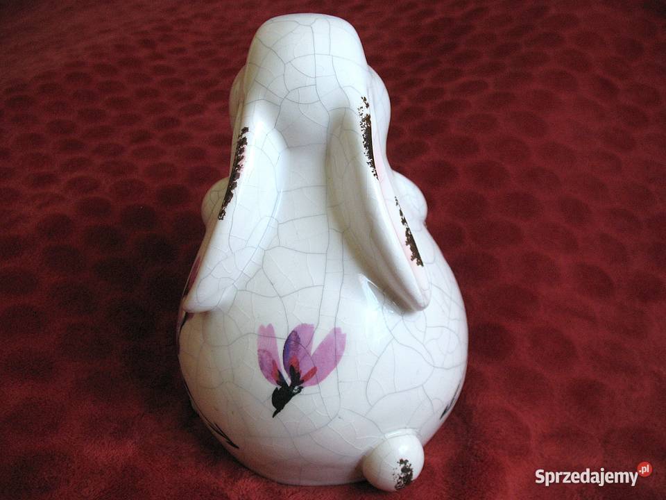Zając z efektem crackle porcelana 20 x 15 x 14 wielokolorowy