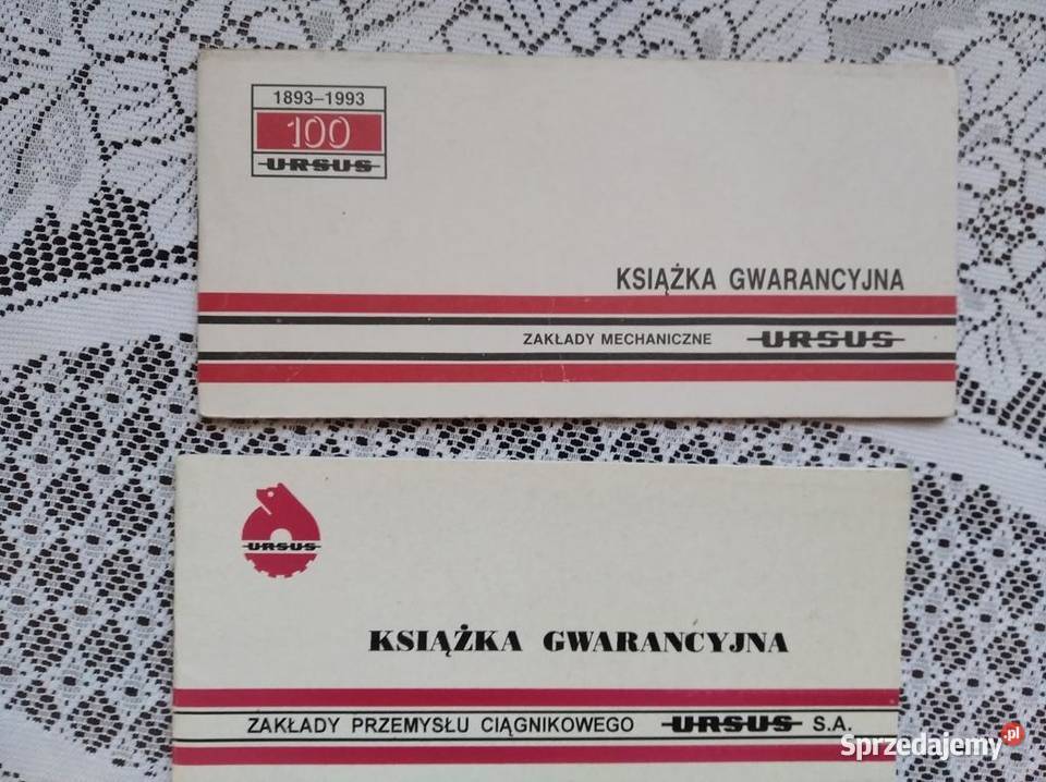 Ursus książka gwarancyjna katalog nowa