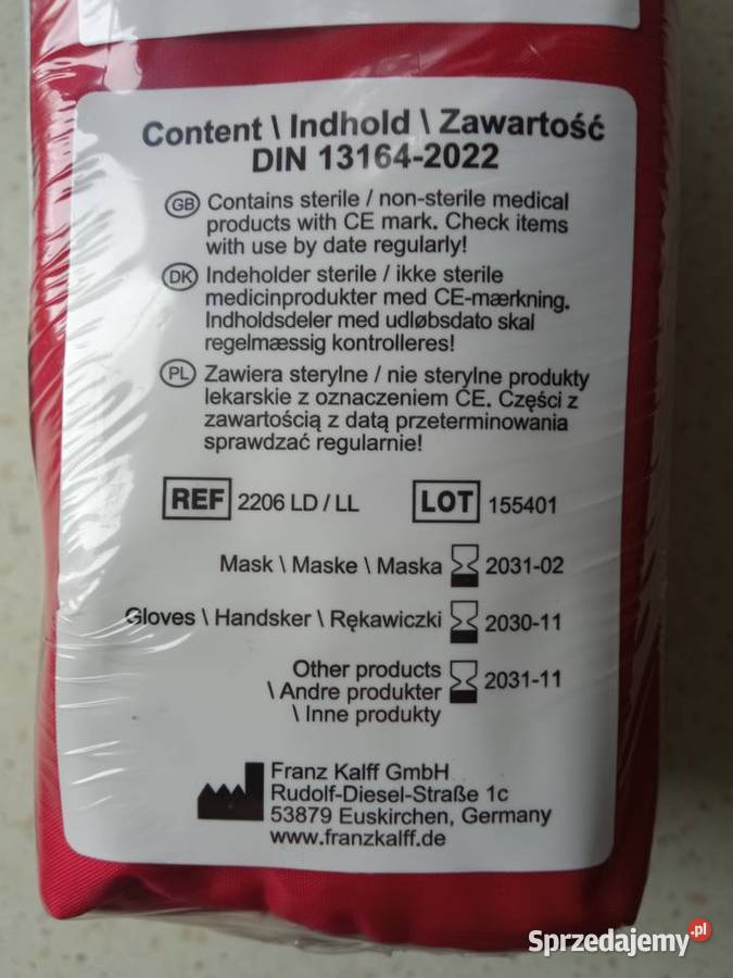Apteczka samochodowa DIN 13164 NOWE WYMOGI 2026