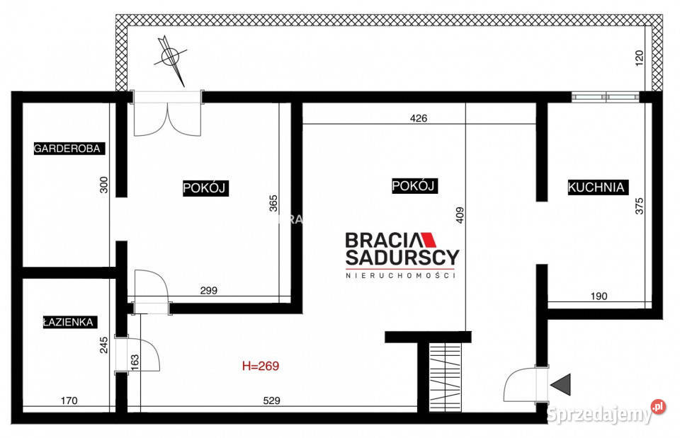 wynajmu mieszkania 57m2 2 pokoje Kraków