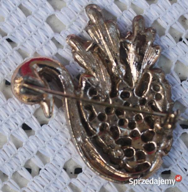 Stara angielska broszka w kształcie łabędzia małopolskie