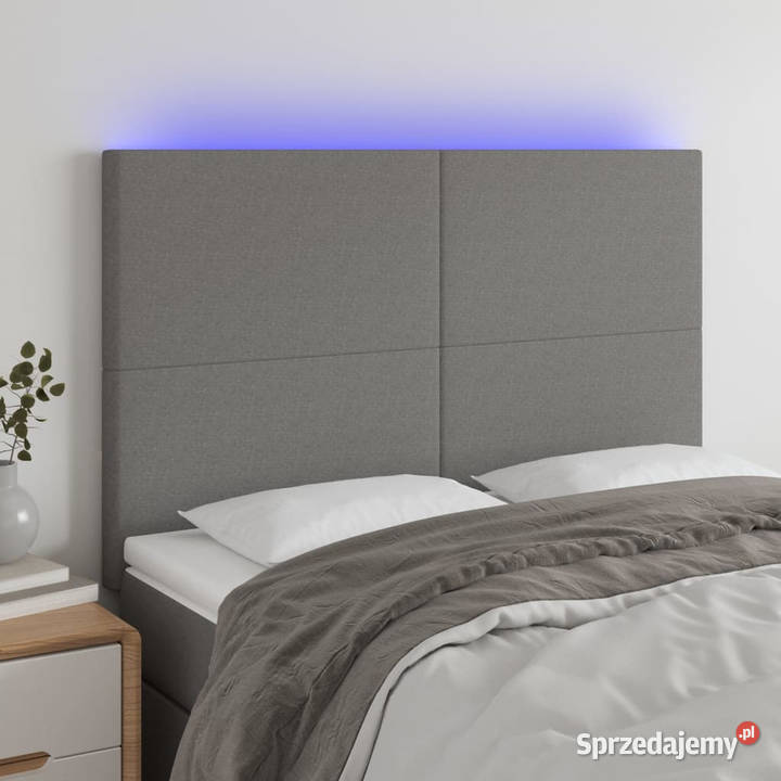 Zagłówek do łóżka z LED ciemnoszary 144x5x118128 mazowieckie Warszawa