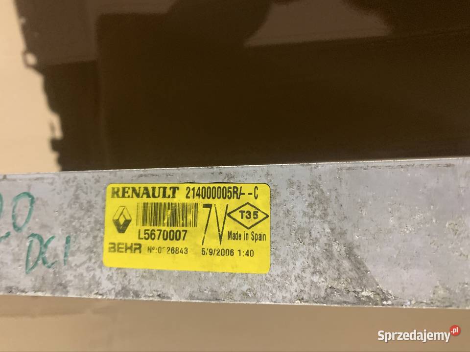 214000005R Chłodnica wody płynu 20 dci Renault Szczecin