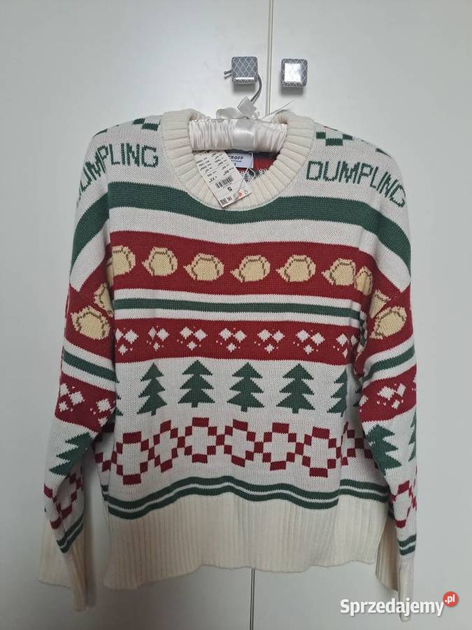 Cropp Sweter świąteczny pierogi choinki Warszawa