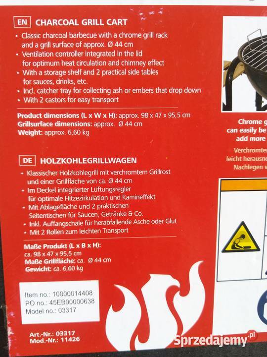 NAJTANIEJ Grill Węglowy Mobilny z Pokrywą Zabrze sprzedam