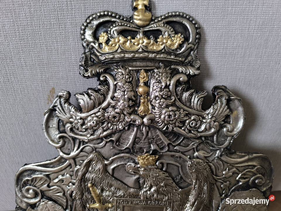 Piękny Ryngraf z orłem polskim i matką boską Malarstwo Łódź