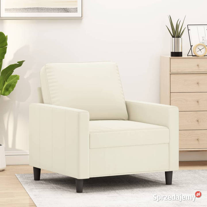 Fotel kremowy 60 obity aksamitem WM359187 Warszawa
