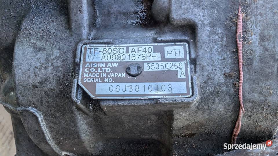 Automatyczna skrzynia biegów Vectra 28 Aisin Szczebrzeszyn