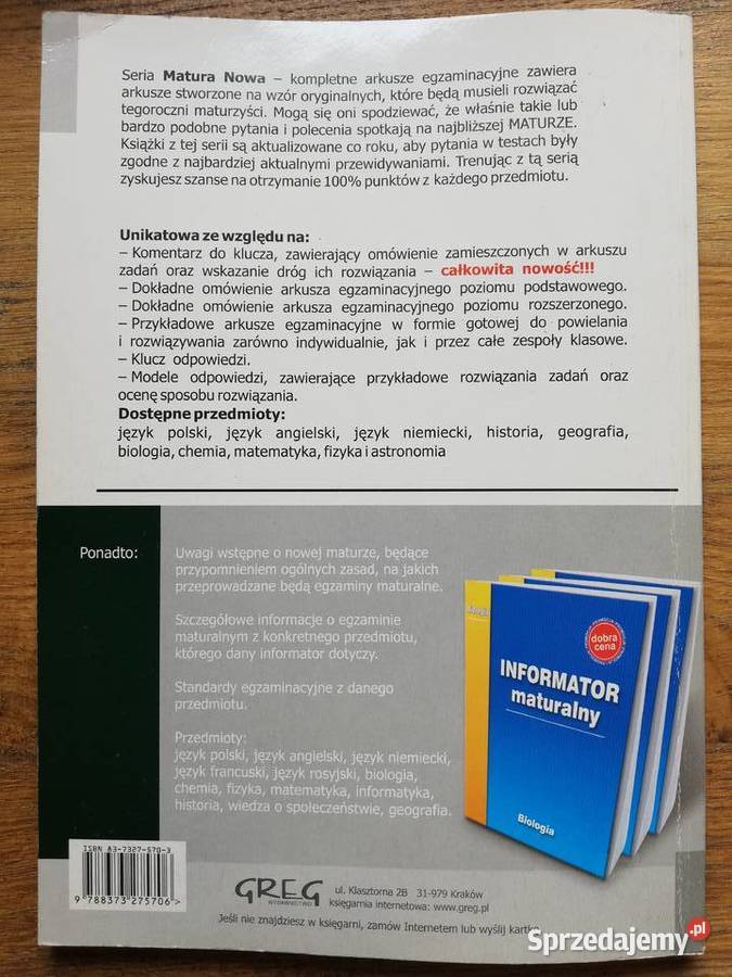 Chemia Matura Nowa kompletne arkusze Podręczniki