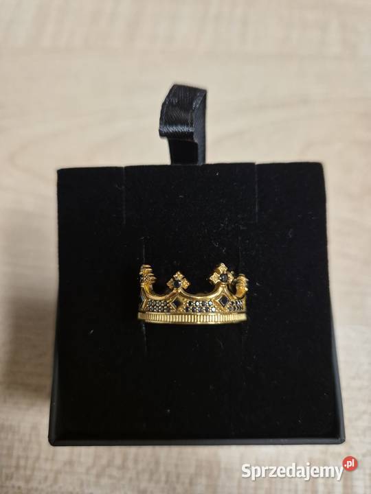 Pierścionek Thomas Sabo Korona Złoty Czarne Olsztyn