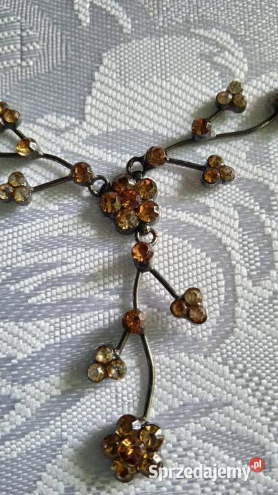 FINEZYJNY NASZYJNIK Z GAŁĄZEK KWIATÓW wielkopolskie Piła