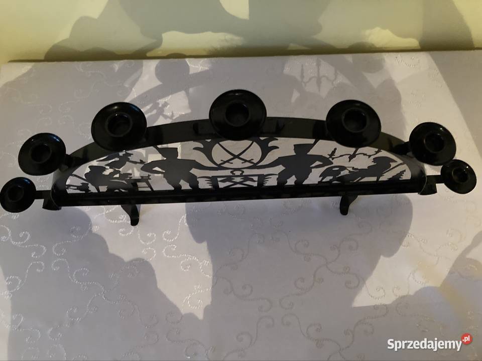 Świecznik Metalowy Łuk z Wizerunkiem Górnika śląskie Czerwionka-Leszczyny sprzedam