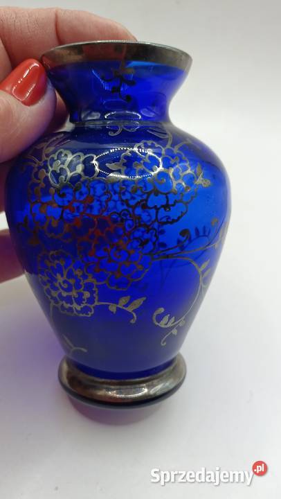 Wazon szklany vintage malowany srebrem Zamość sprzedam