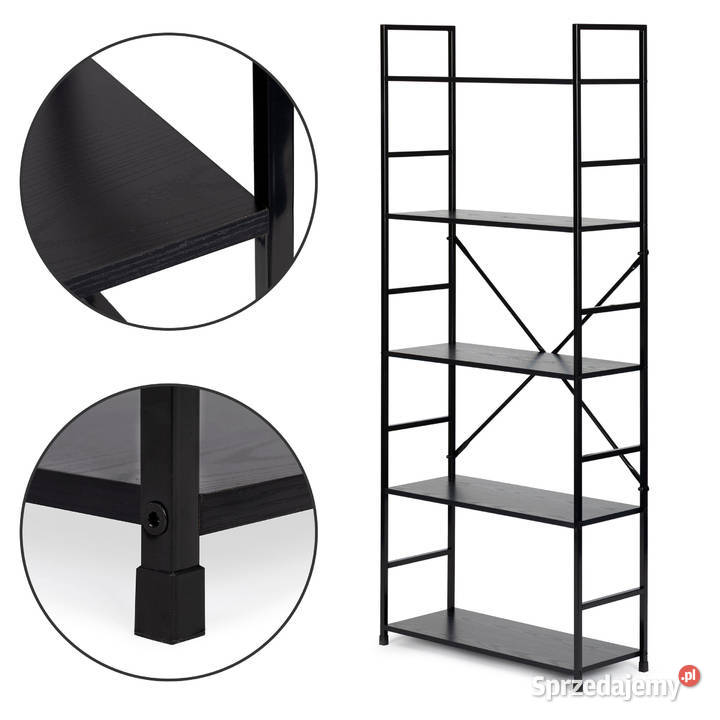 Regał drewniany szeroki nowoczesny LOFT 5 półek sprzedam