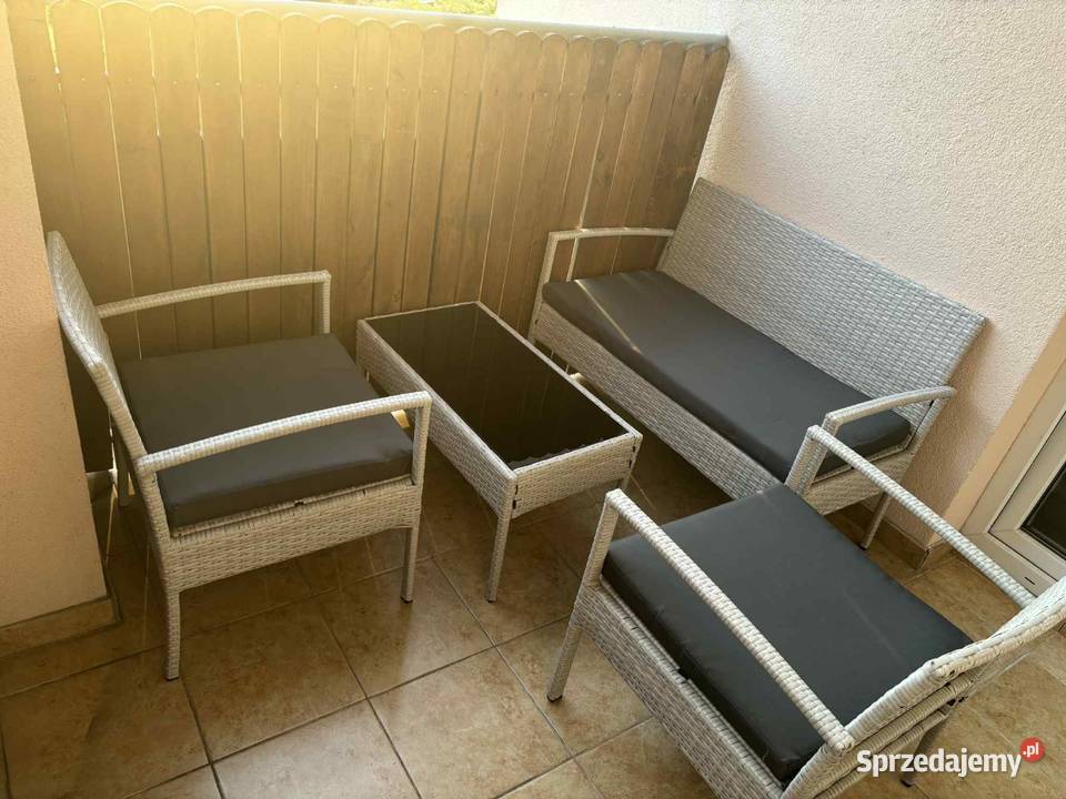 Zestaw mebli na balkon taras 4 elementowy nowy szary Rzeszów