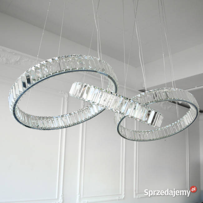 Żyrandol ECLIPSE Srebrny Lampa Wisząca Podłużna Warszawa