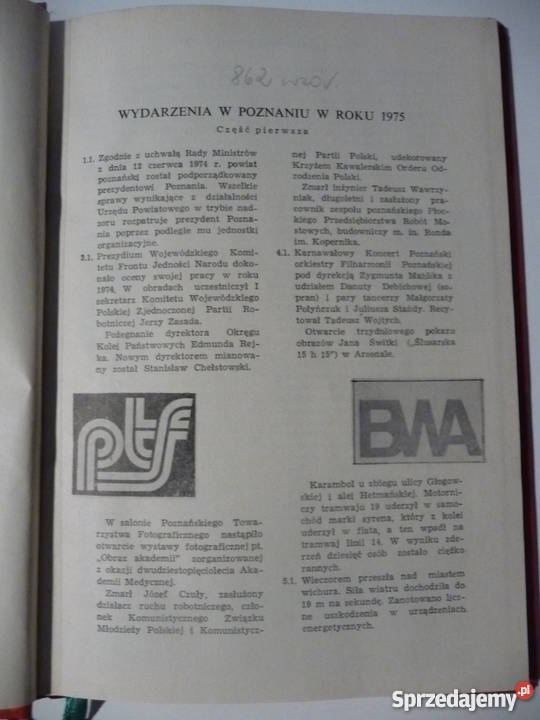 Poznań Kronika wydarzeń 1975 z Kroniki Miasta Pozostałe sprzedam