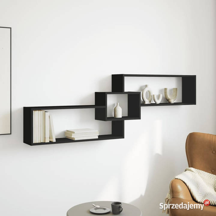 Półka ścienna 158x18x53 czarna materiał Warszawa sprzedam