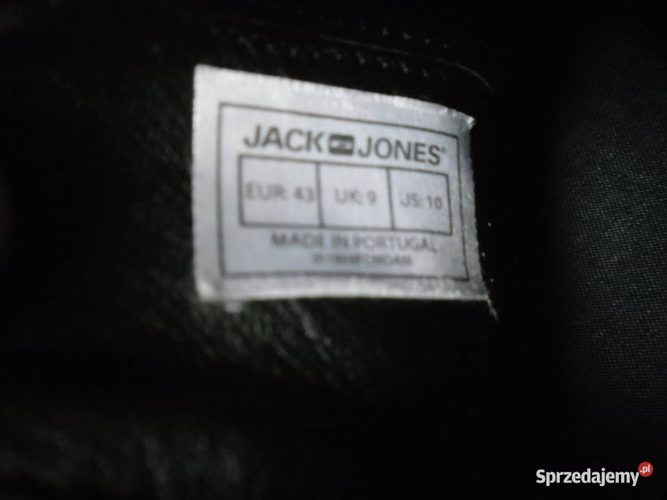 JACK JONES SZTYBLETY MĘSKIE CZARNE SKÓRA Jasło